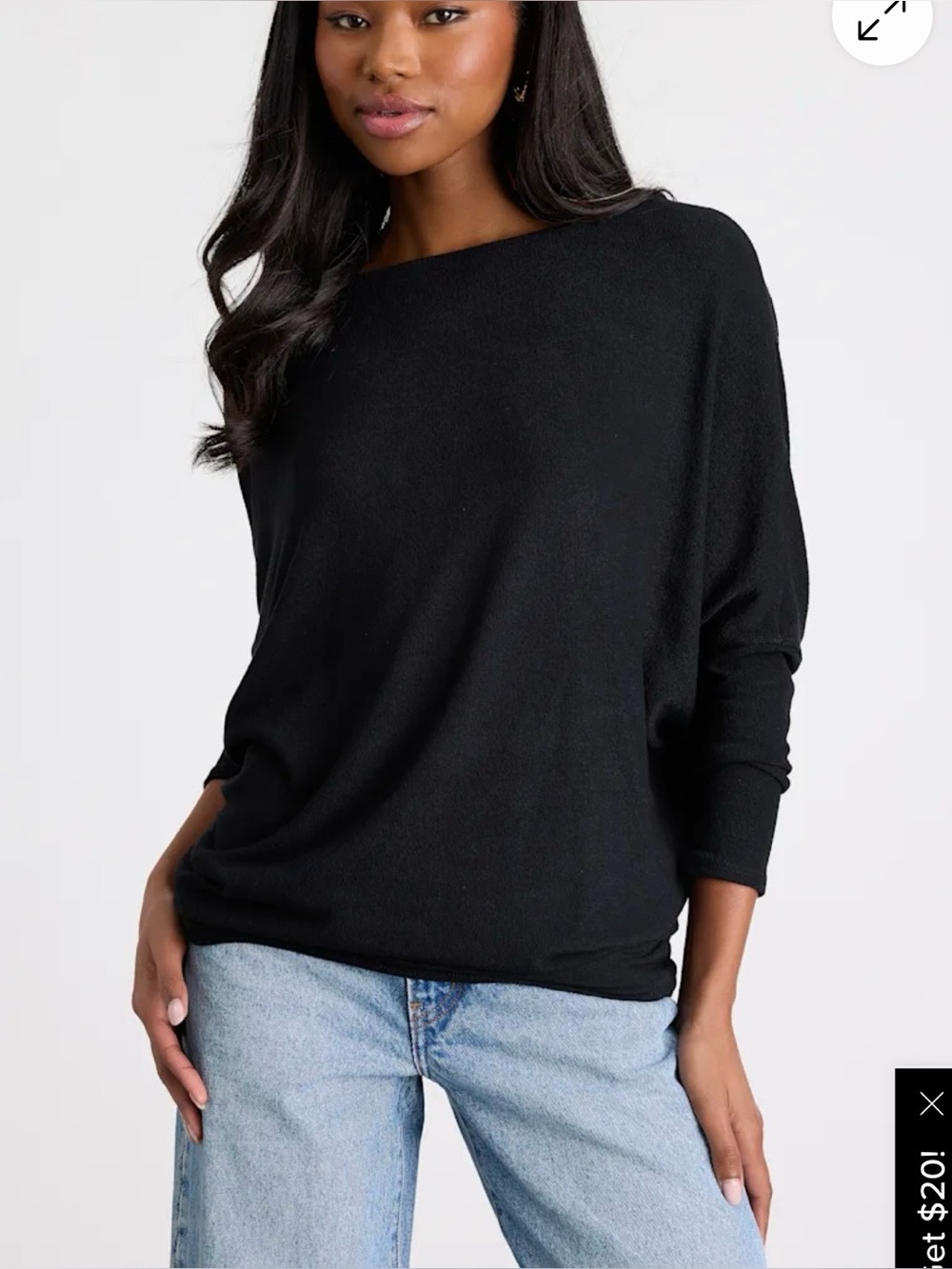 Lulus Women's Black Boatneck Sweater